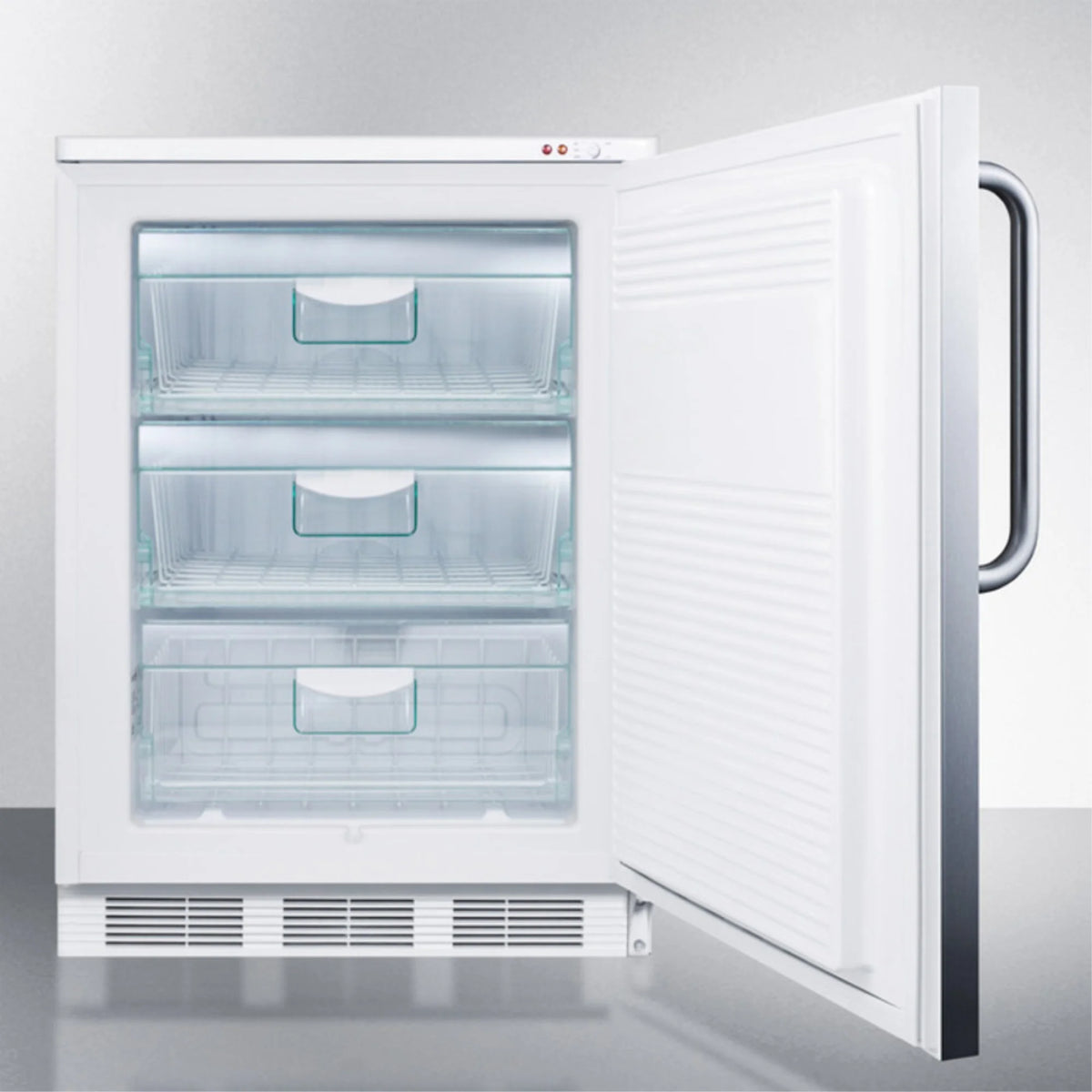 Freestanding Medical All-Freezer with Lock, Stainless Steel Door Q6284