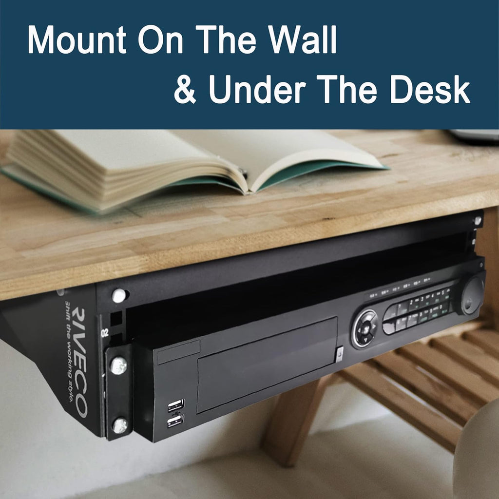 2U Wall Mount Rack Vertical Patch Panel Bracket Shelf Black R16699