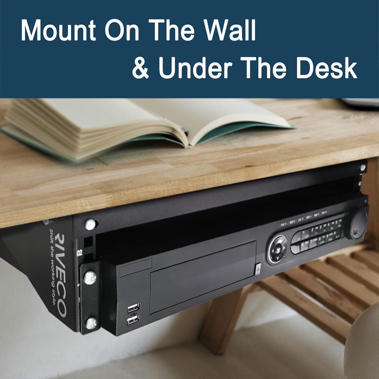 2U Wall Mount Rack Vertical Patch Panel Bracket Shelf Black R16699