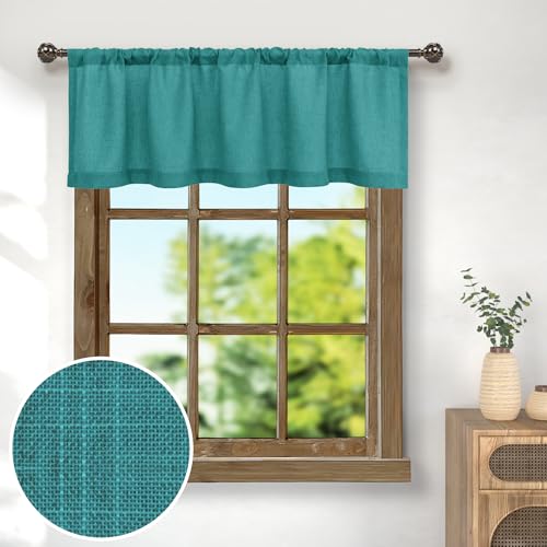 Natural Linen Cream Window Valance 3 Inch Rod Pocket Semi Sheer Light Filtering 18 Inch Length K109