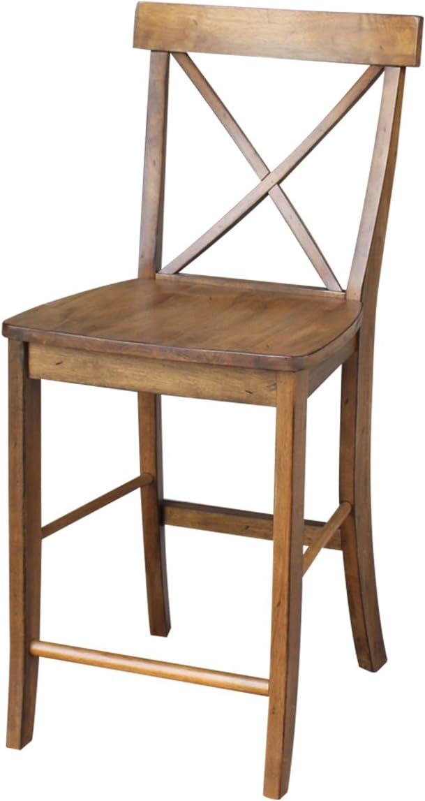 X Back Stool Barstool 24 inch Pecan R171
