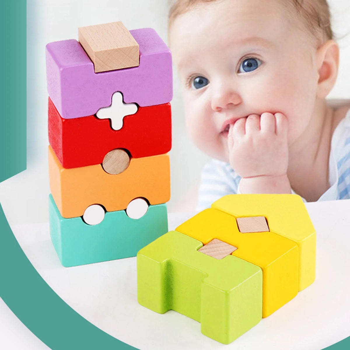 Rainbow Stacker Stacking Game Construction Toys Q174678