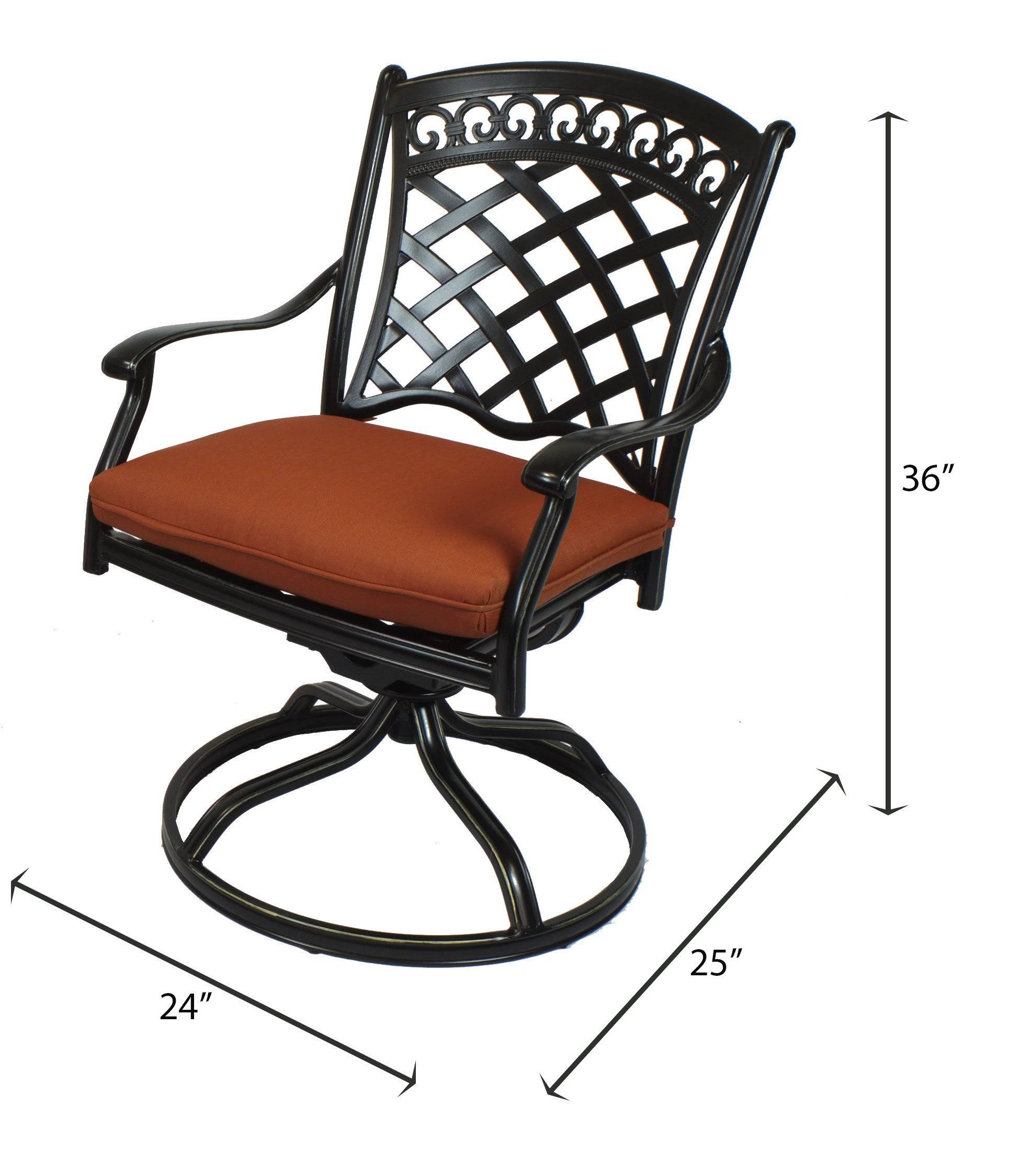 Black Cast Aluminum Outdoor Swivel Rockers - Set of 2 Y668008