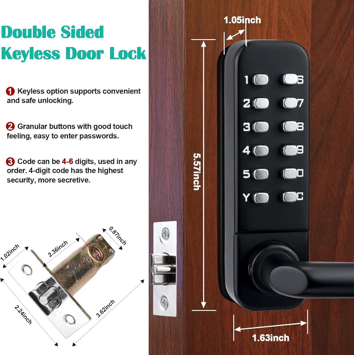 Keyless Entry Door Lock with Keypad Door Knob F50852