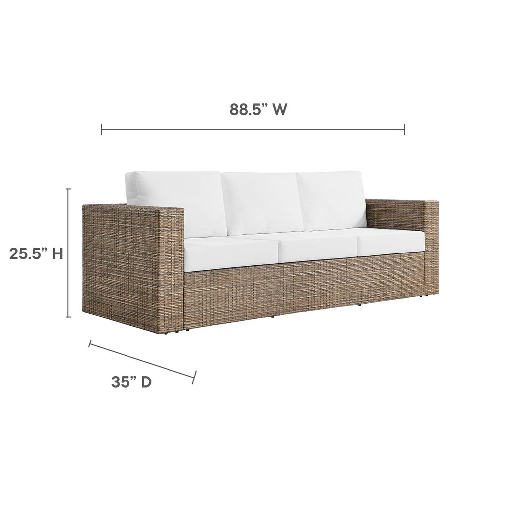 Cappuccino White Outdoor Patio Sofa Q60909