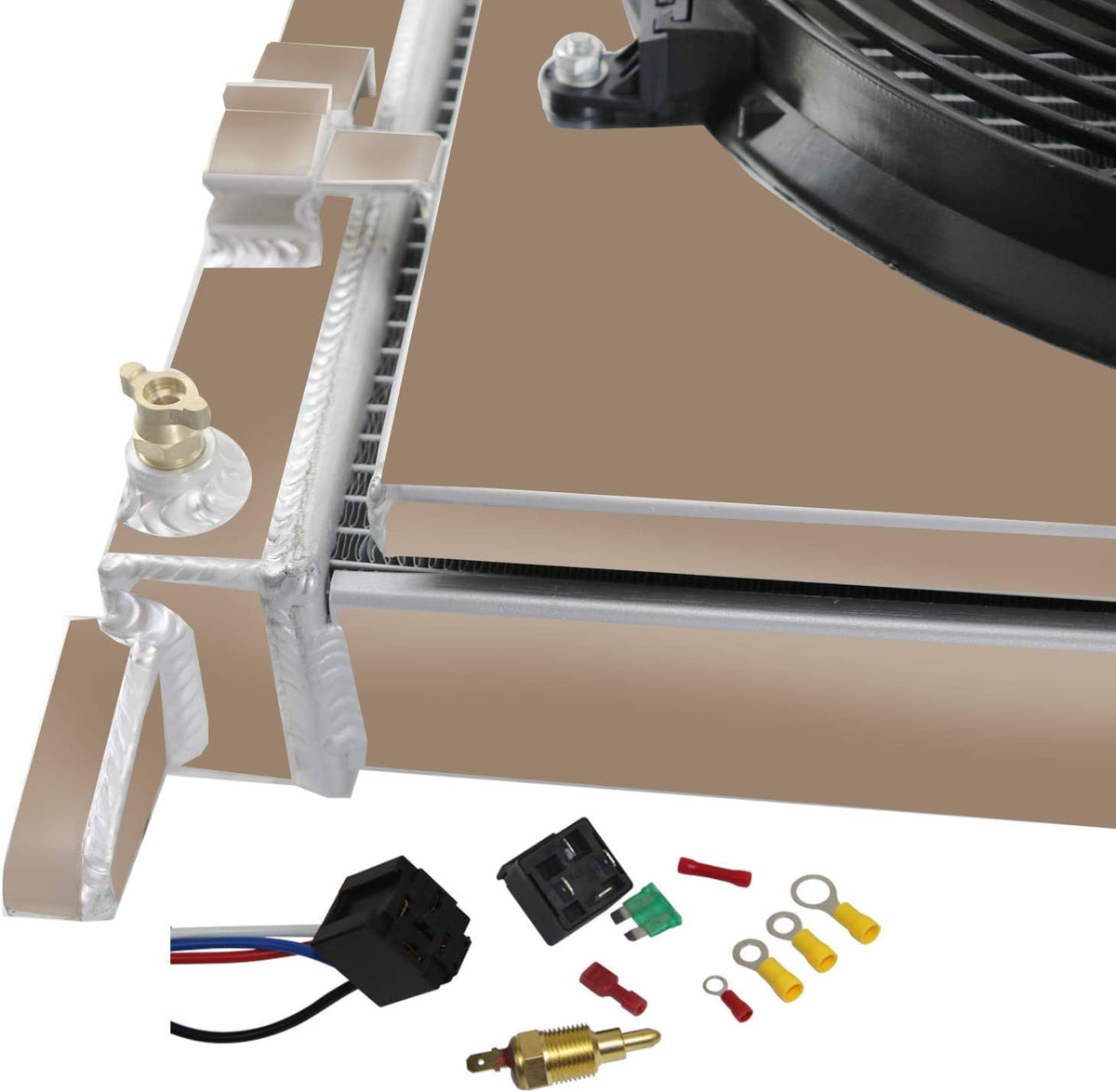 All Aluminum Replacement Radiator with Shroud Fans and Relay G580
