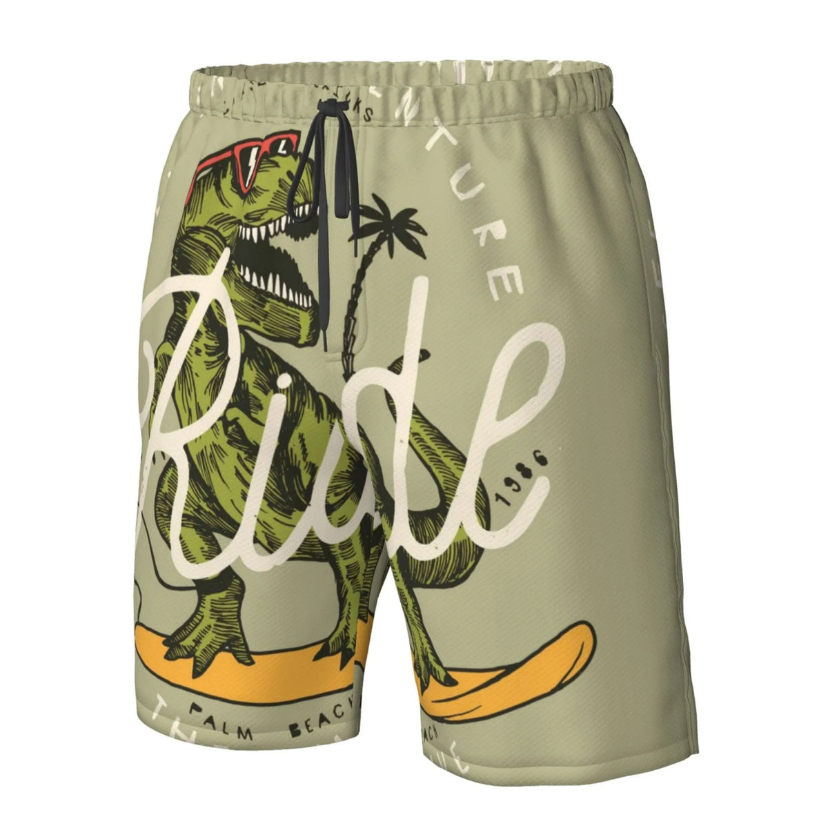 Vintage Hawaiian Casual Summer Beach Shorts with Pockets Z4885
