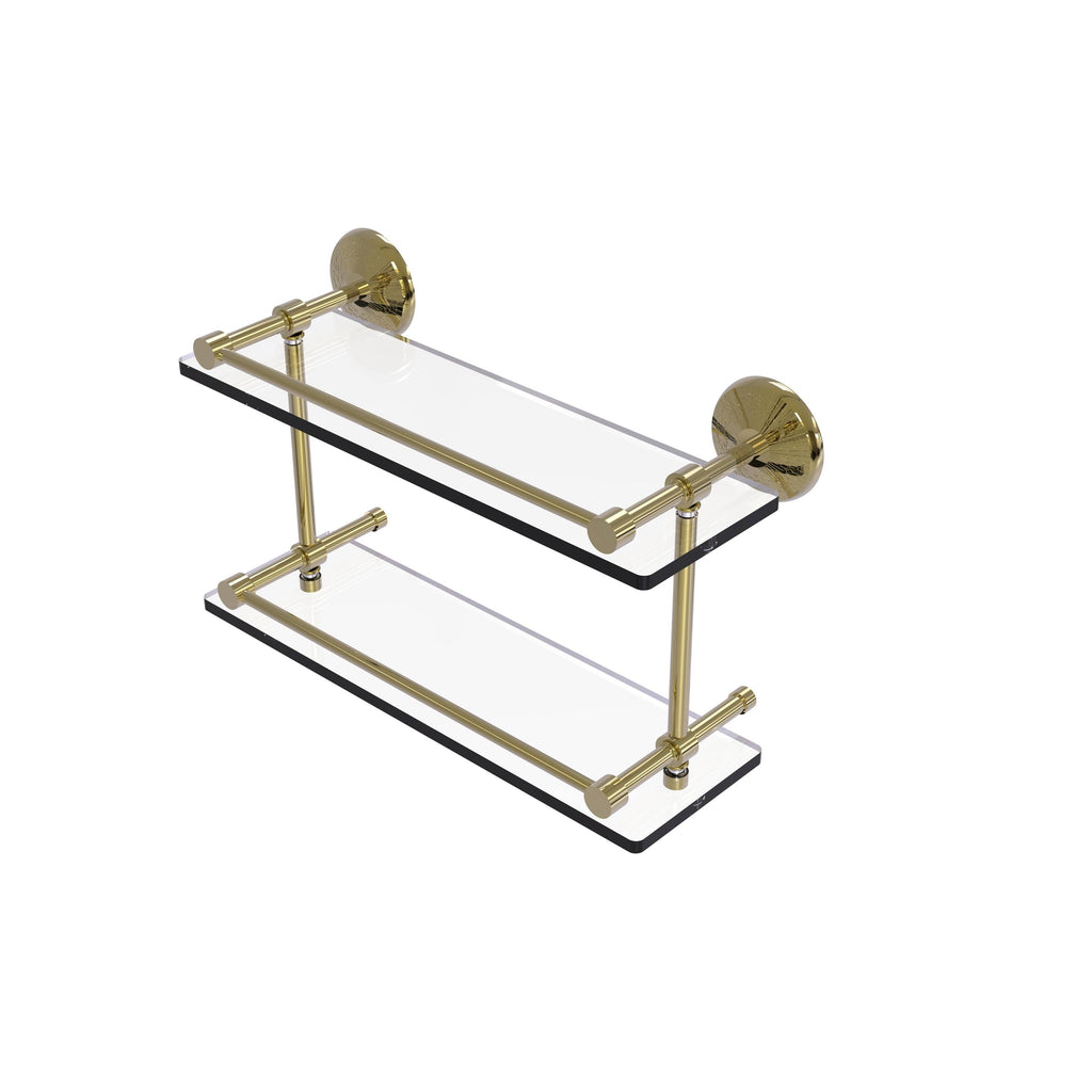 Double Glass Shelf with Gallery Rail D33768