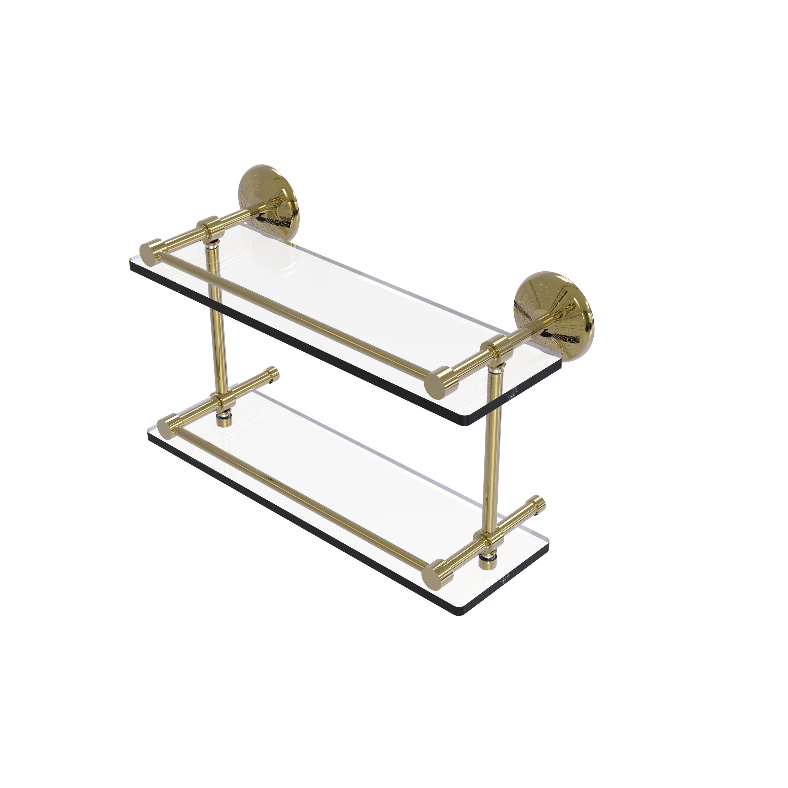 Double Glass Shelf with Gallery Rail D33768