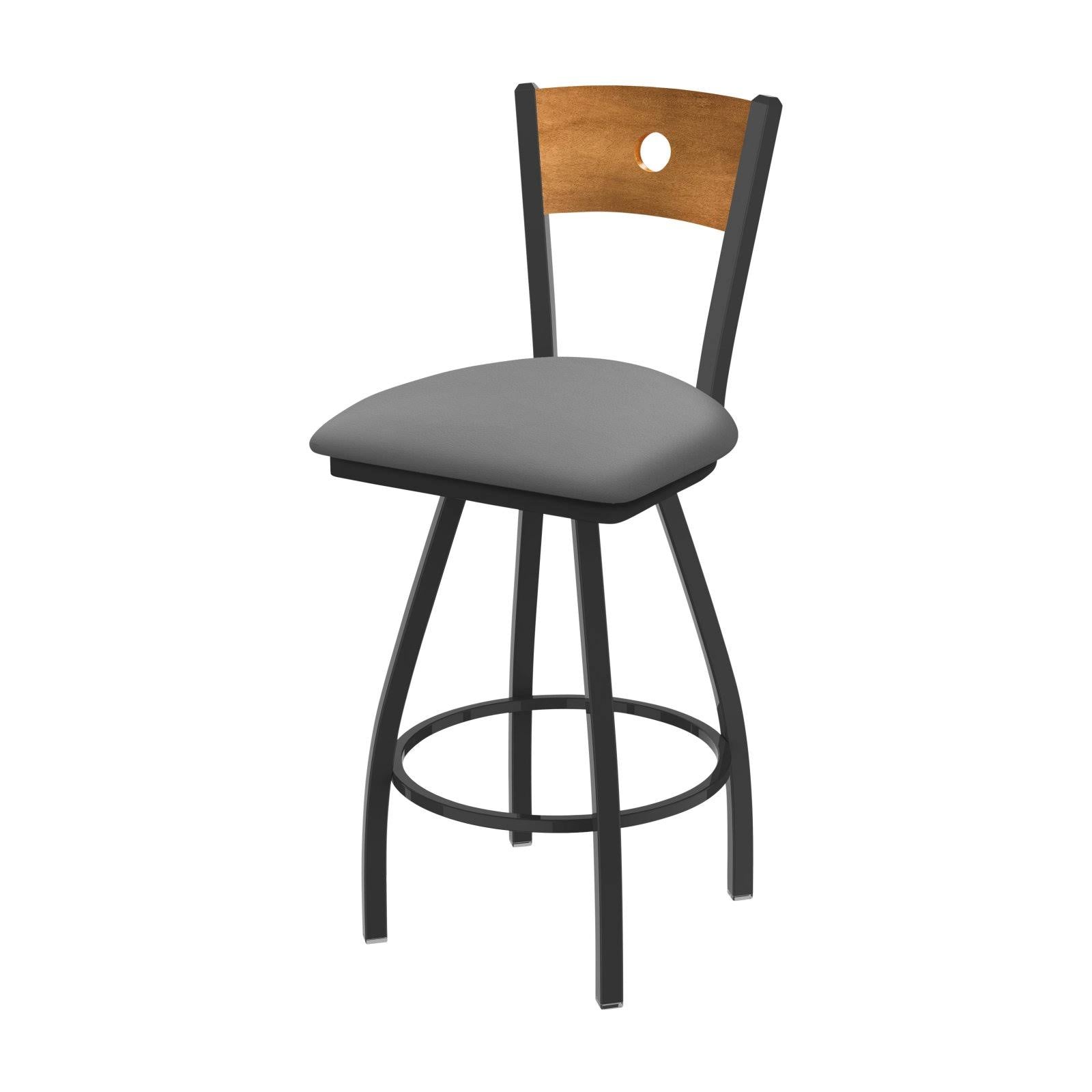 Swivel Counter Stool with Bronze Finish, Folkstone Grey Seat O633