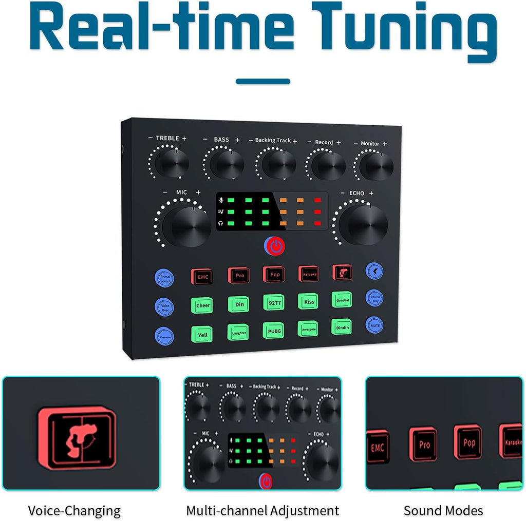 Podcast Equipment Bundle, Audio Interface with DJ Mixer and Studio Broadcast Microphone, Pack of 2 H8360