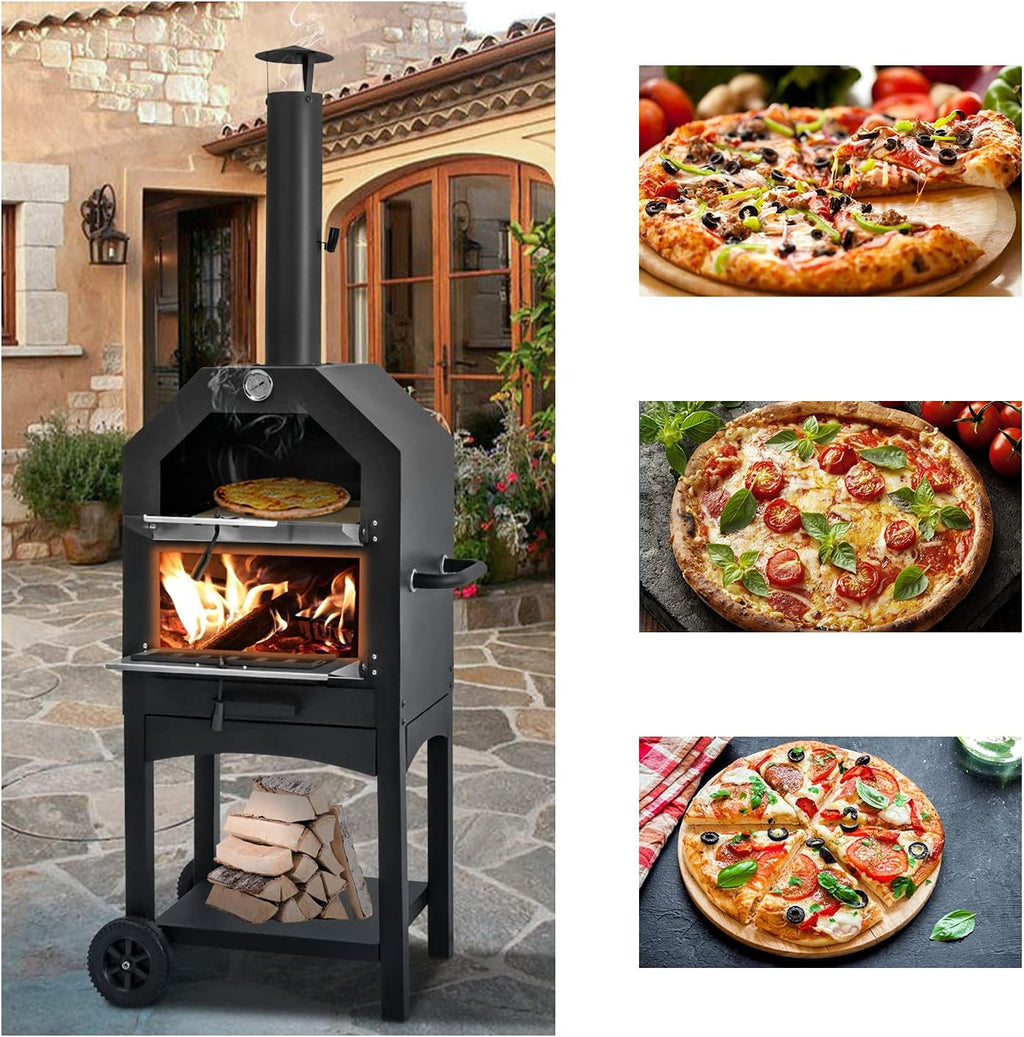Outdoor Pizza Oven Wood Fire with Pizza Stone A163904