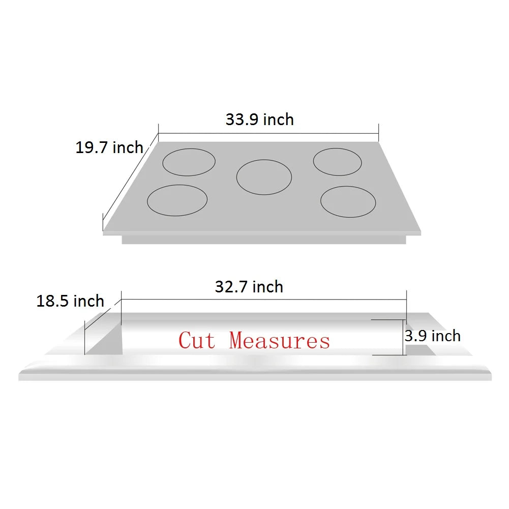 34 Inch Gas Cooktop 5 Burners Stainless Steel Drop-In Gas Stovetop G7559