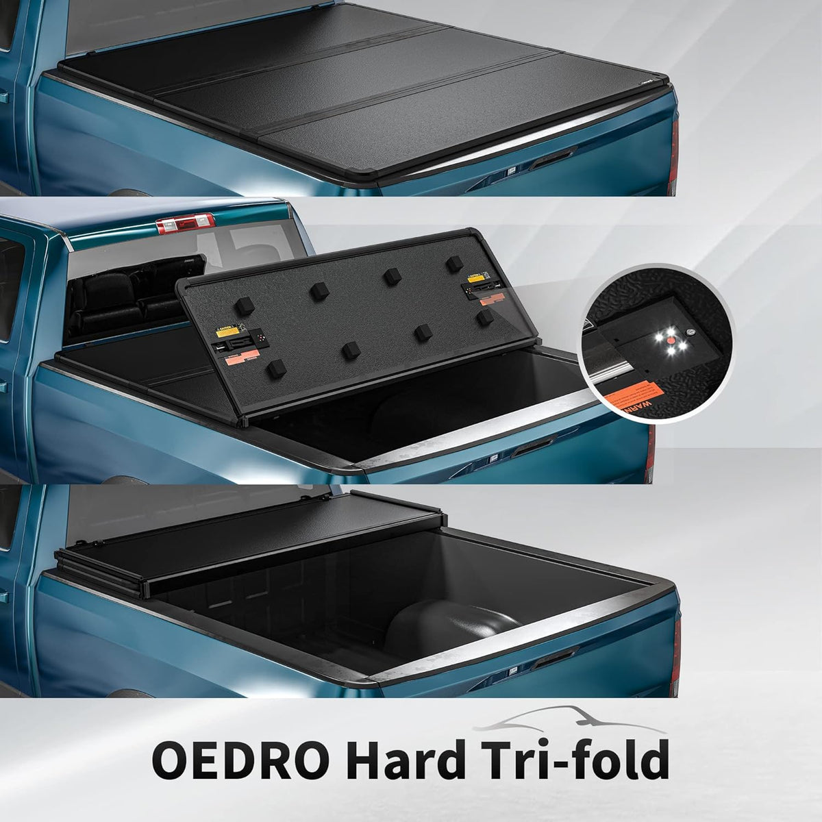 Hard Tri-fold Truck Bed Tonneau Cover for 2009-2022 Dodge Ram 1500, 5.6 ft Bed J90244
