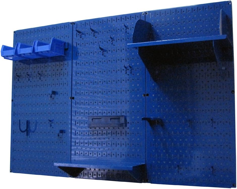 4 ft. Metal Pegboard Standard Tool Storage Kit with Blue Toolboard and Blue Accessories E9179