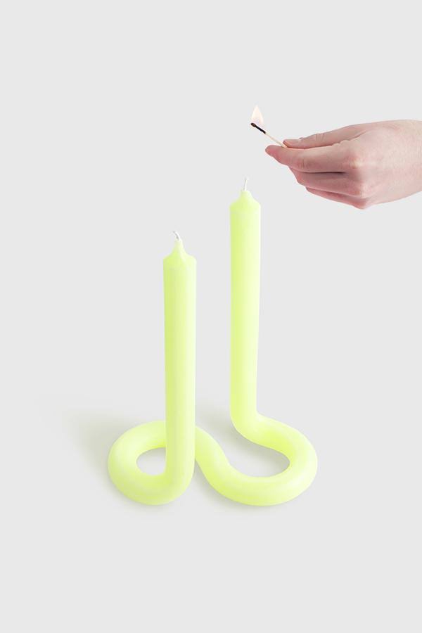 Yellow Twist Candle S41651