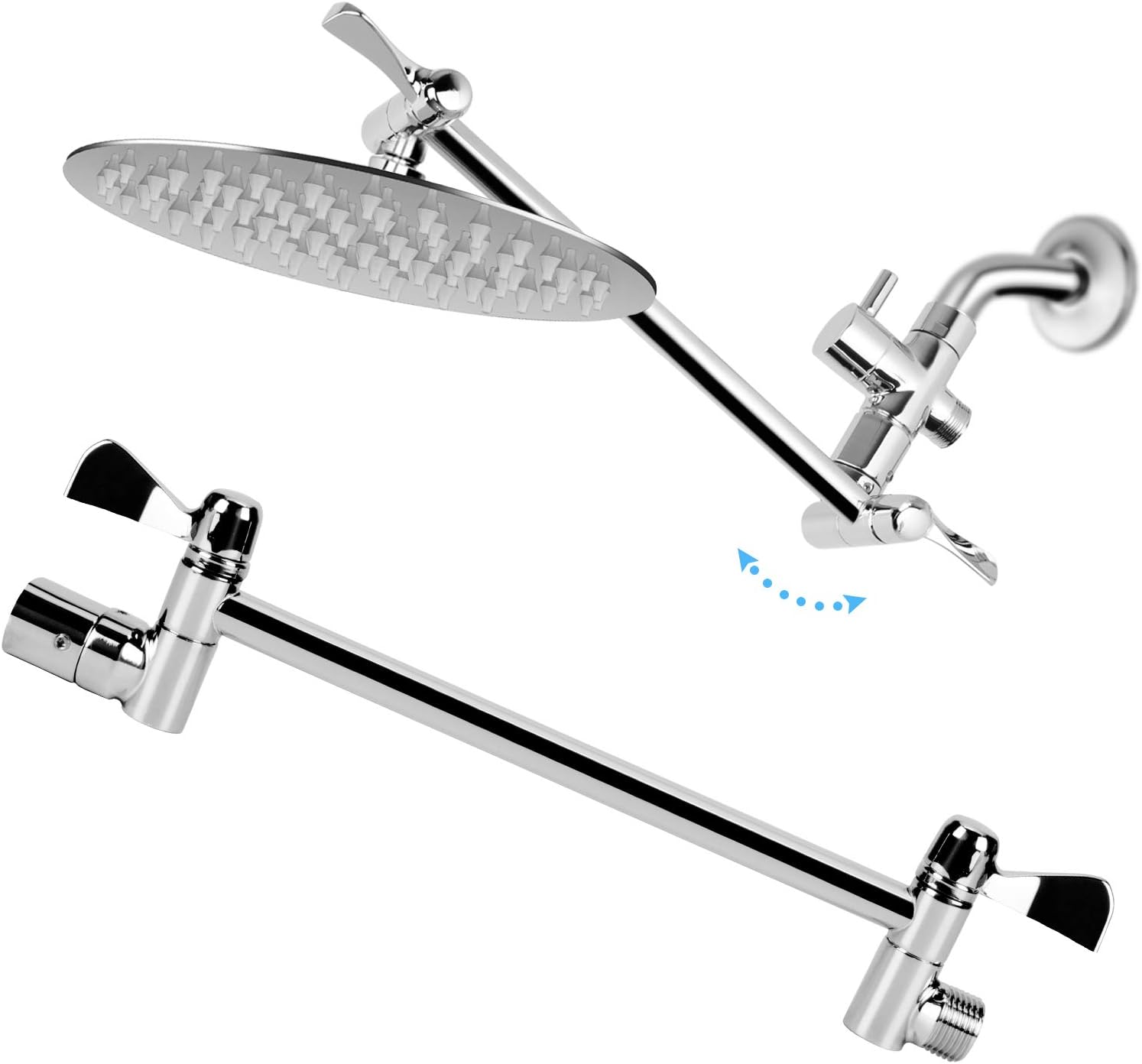 8" Rain Shower Head with Handheld Spray, Chrome, Pack of 2 Y9662