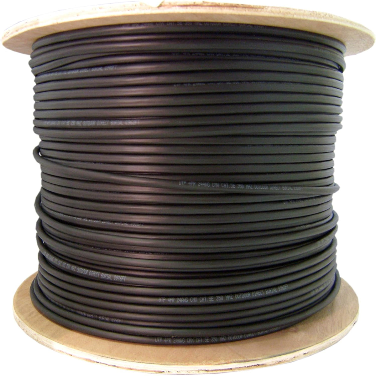 Black Shielded Cat6 Ethernet Cable, 1000 Feet, 23 AWG H88395