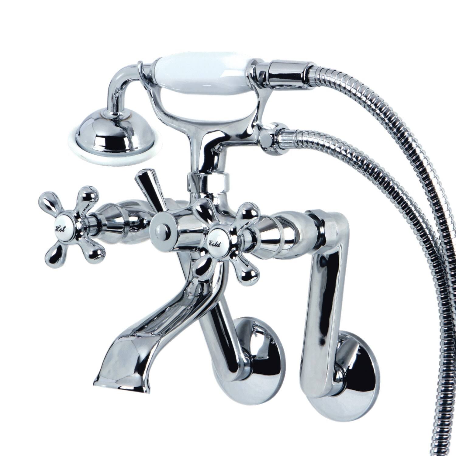 Brushed Nickel Clawfoot Tub Faucet with Hand Shower D9559