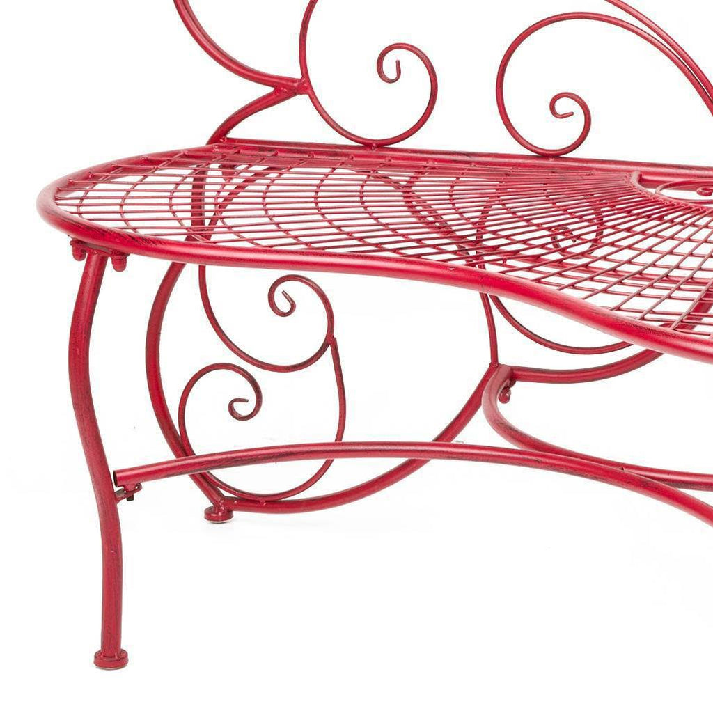 Red Butterfly Metal Bench X2213
