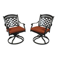 Black Cast Aluminum Outdoor Swivel Rockers - Set of 2 Y668008