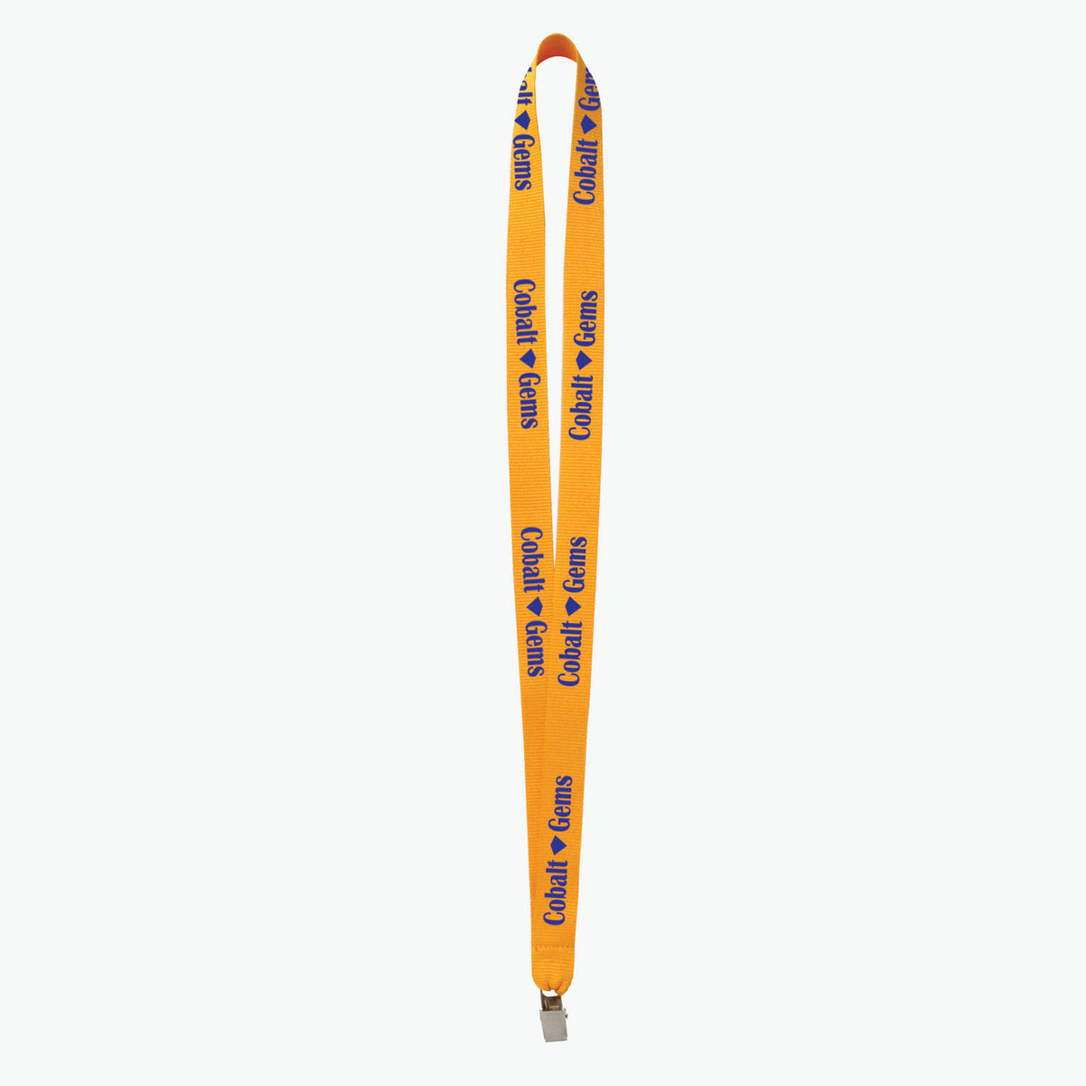 Gold Polyester Lanyard with Bulldog Clip U575916