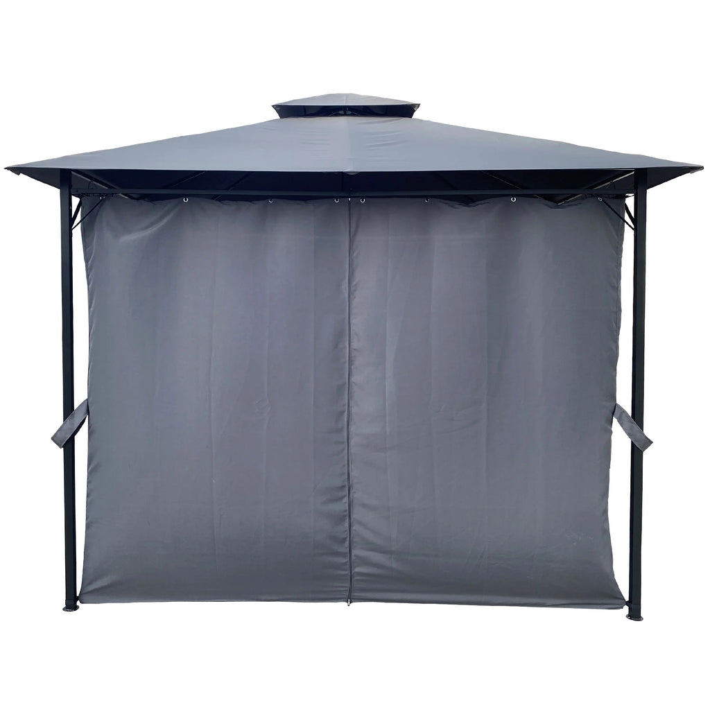 Gray Gazebo Canopy With Curtains T101
