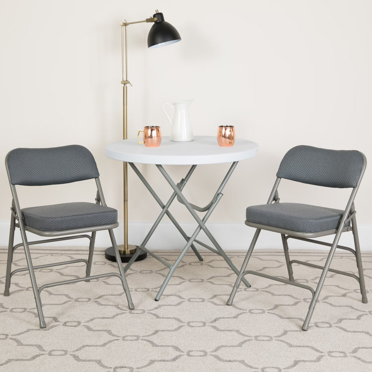 Metal Folding Chairs with Padded Seats M169134