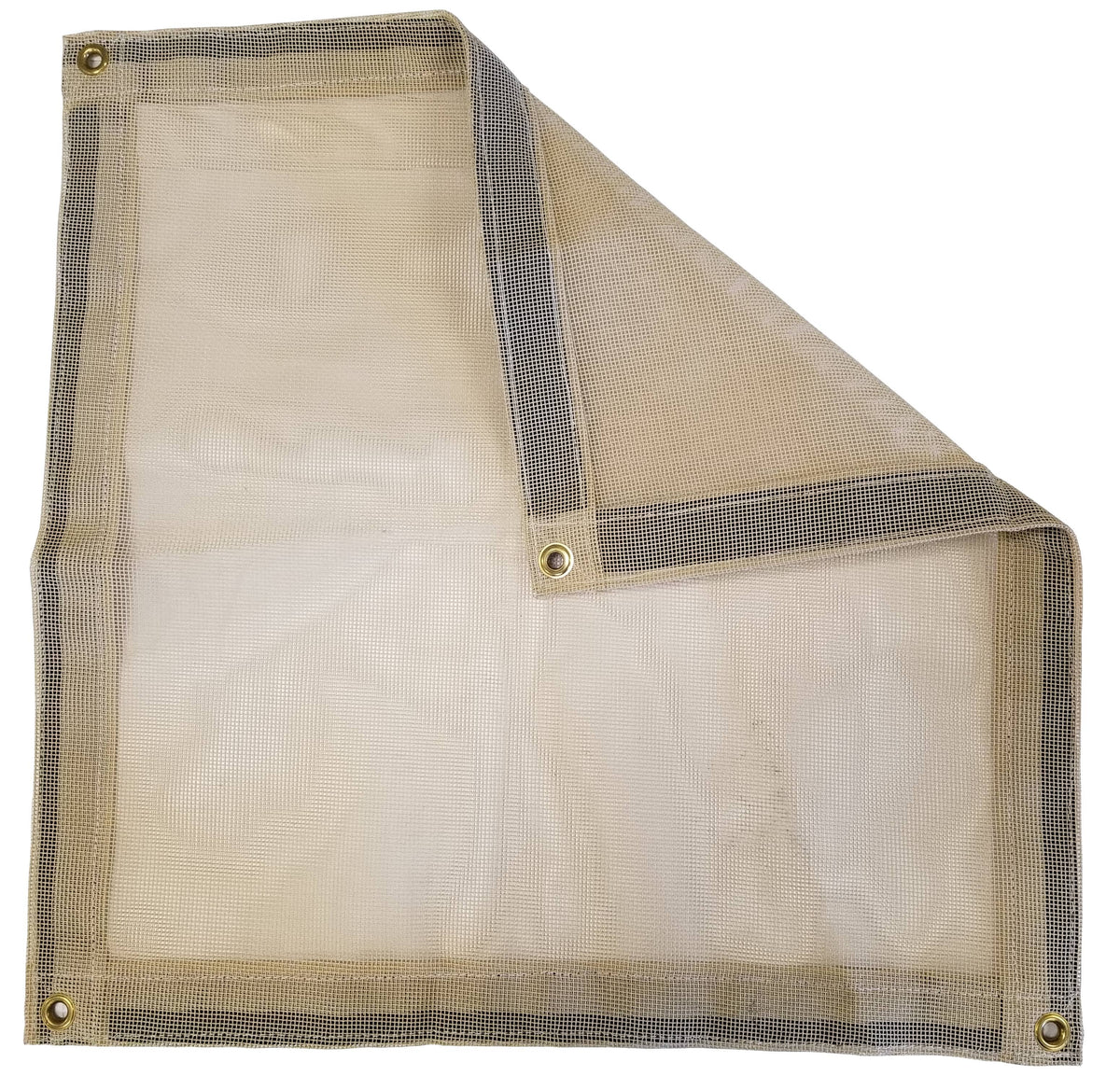 Tan Vinyl Coated Mesh Tarp 10 oz. Y466982