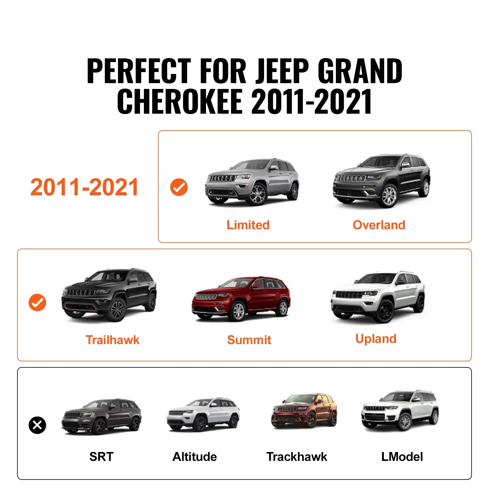 Roof Rack Cross Bars with Locks for Jeep Grand Cherokee O362707