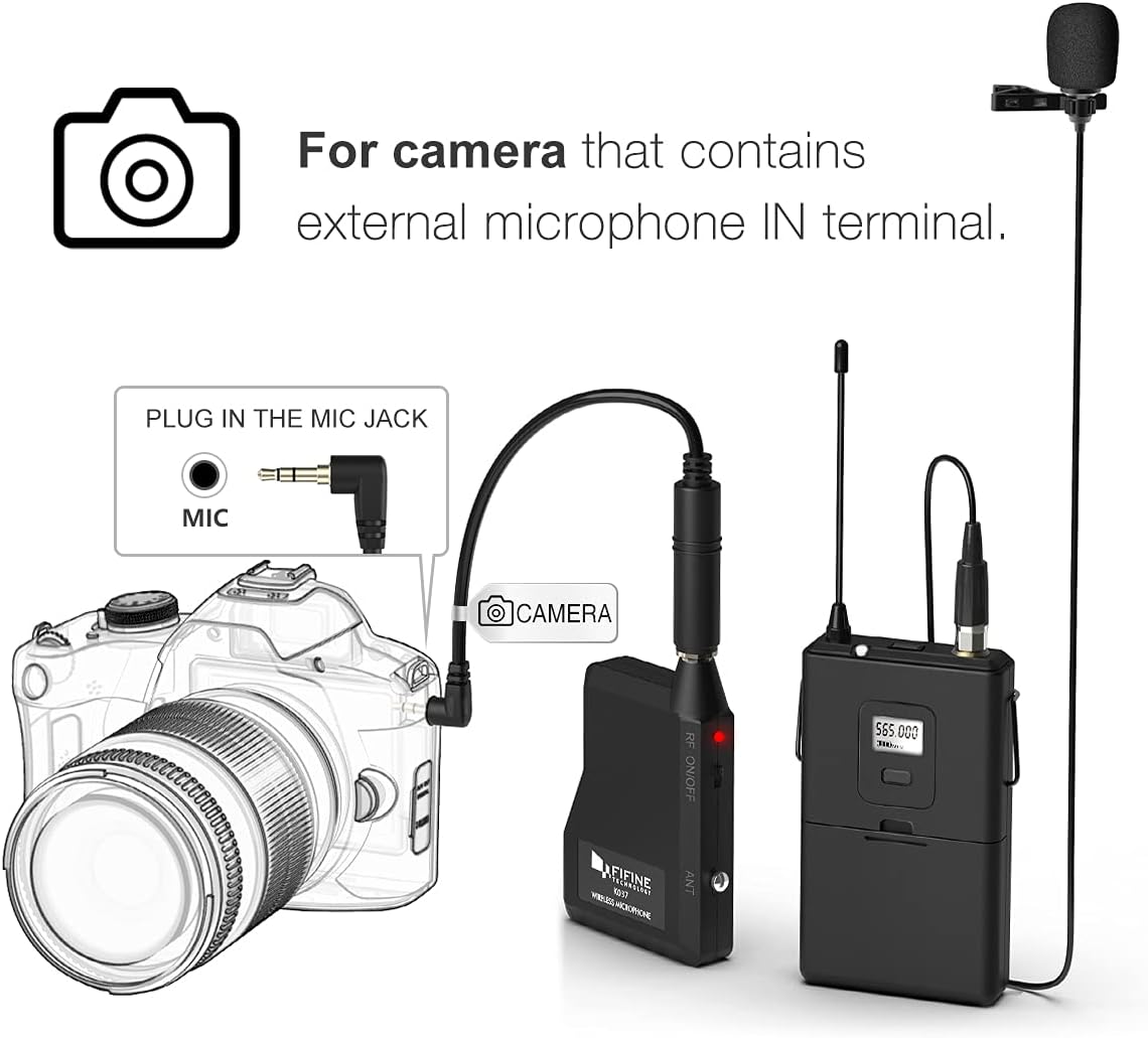 Wireless Microphone System with Headset and Lavalier Lapel Mics H730