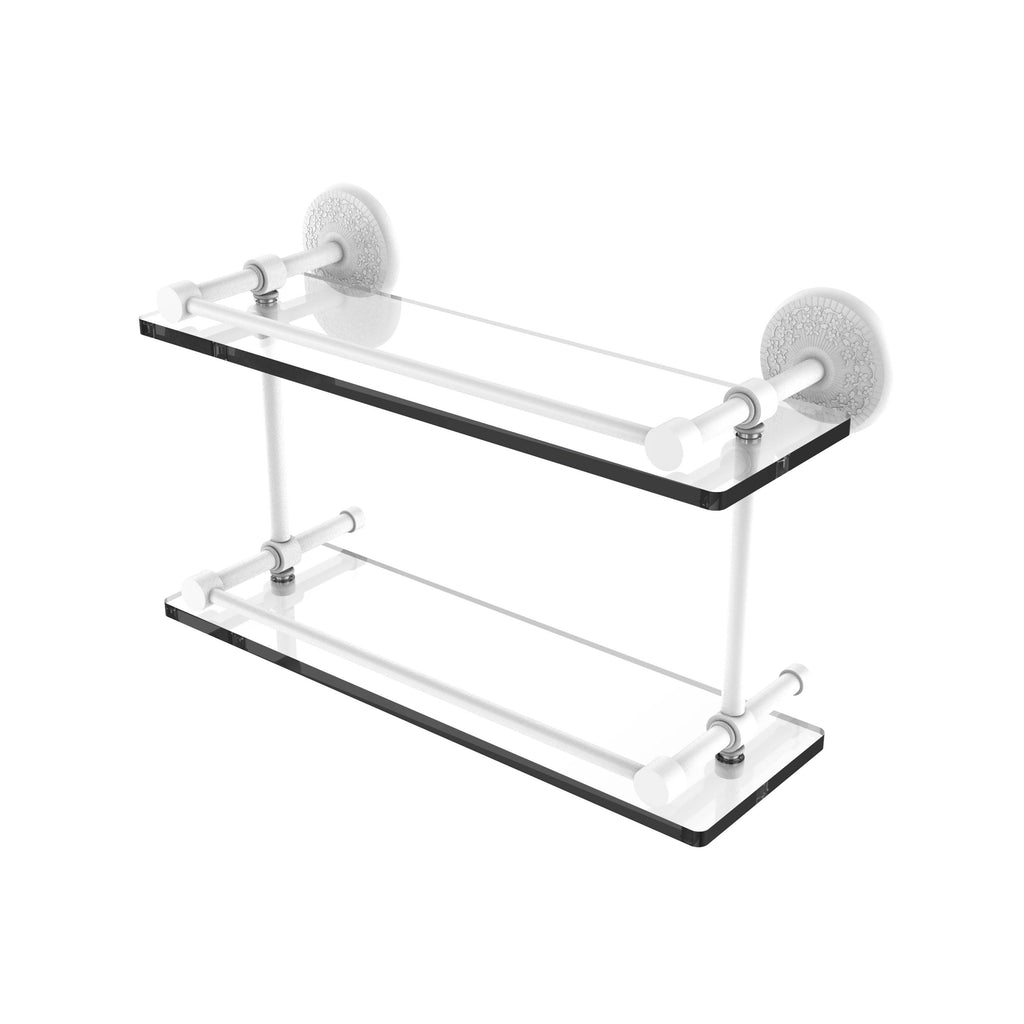 Double Glass Shelf with Gallery Rail D33768