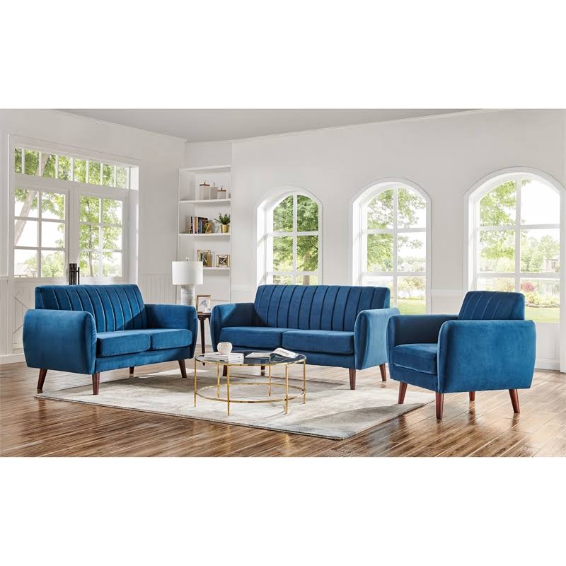 Navy Blue Velvet Accent Chair A801