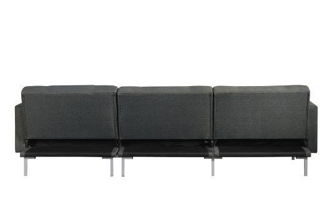 Adjustable Fabric Sectional Sofa with 2 Pillows Dark Gray S1335