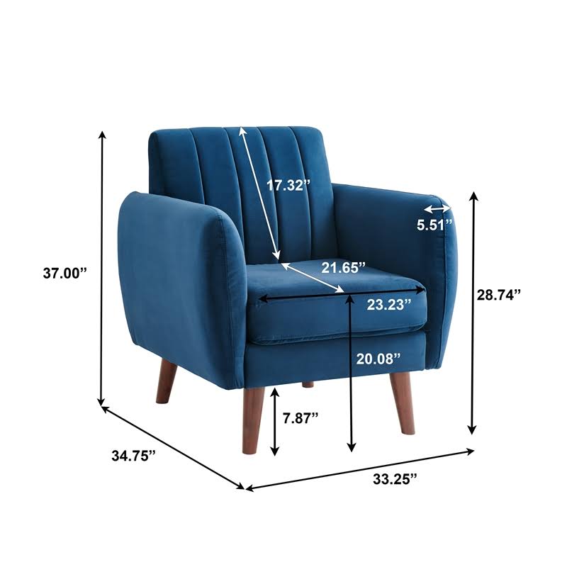 Navy Blue Velvet Accent Chair A801