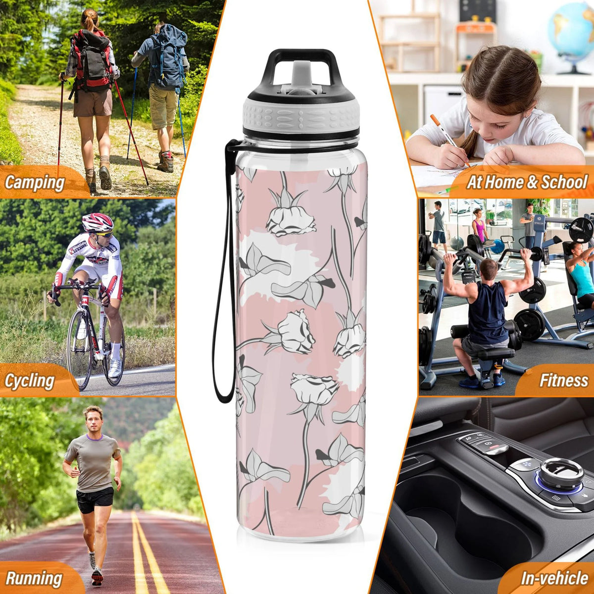 32oz Leakproof Tritan Sports Water Bottle with Straw T81121