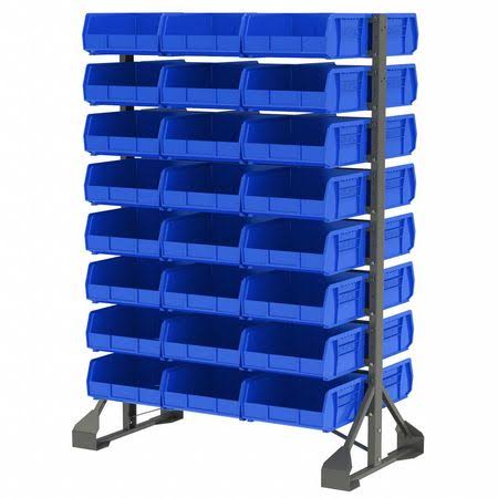 Gray Bin Rail Floor Rack K956