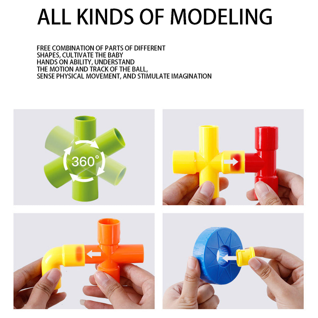 120 Piece Tubular Pipes & Spouts & Joints Educational Building Blocks Set T906
