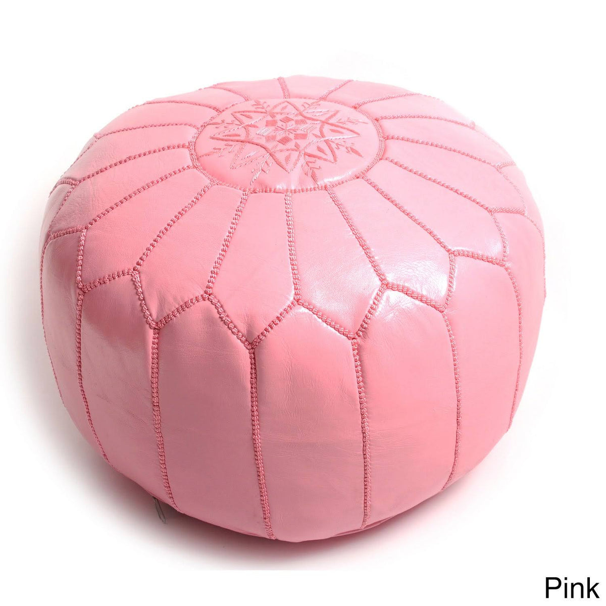 Orange Leather Ottoman Z163343