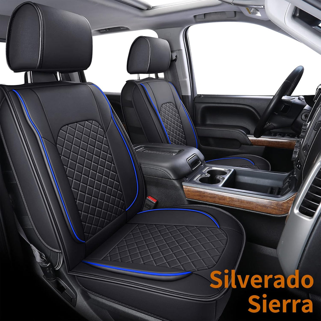 Black Faux Leather Seat Covers Full Set C357530