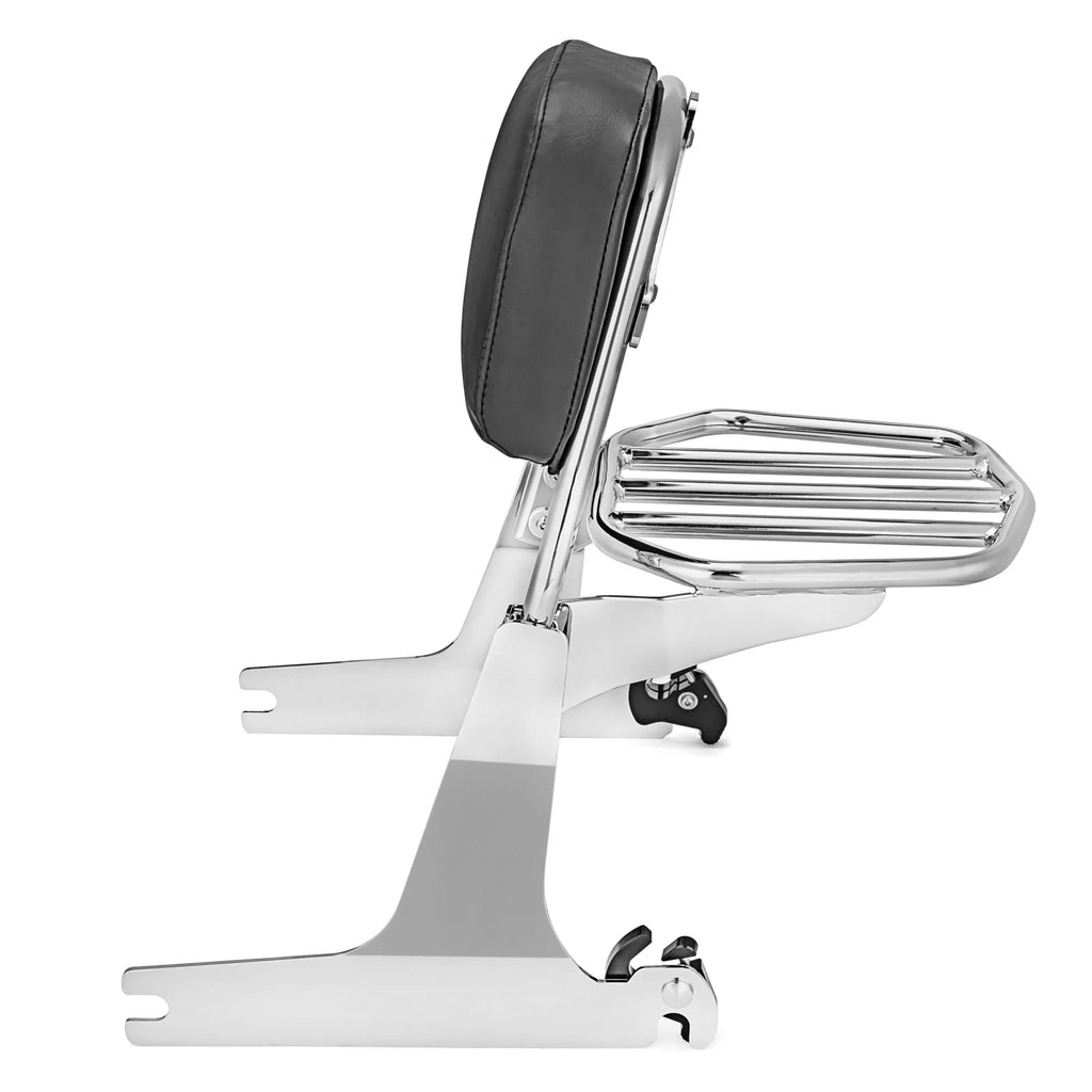 Chrome Passenger Backrest Sissy Bar and Luggage Rack for Harley Dyna I71556