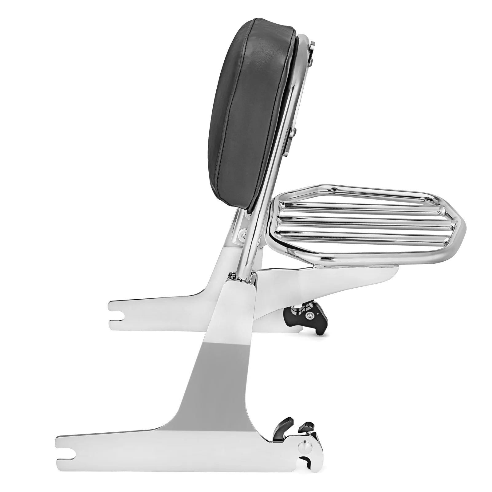 Chrome Passenger Backrest Sissy Bar and Luggage Rack for Harley Dyna I71556
