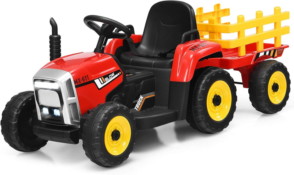 Pink 12V Battery Powered Ride on Tractor with Trailer M33260