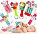 6 Pcs Baby Wrist Rattle & Foot Finder Socks Sensory Toys Soft Plush Animal Doll Newborn Gift N7141