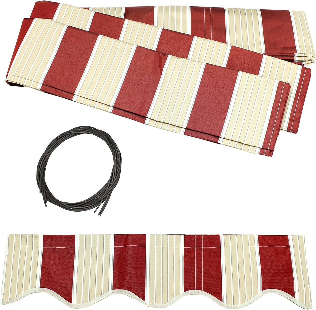 Retractable Awning Fabric Replacement 13 x 10 Feet Multi-Stripe Red Pack of 2 K928