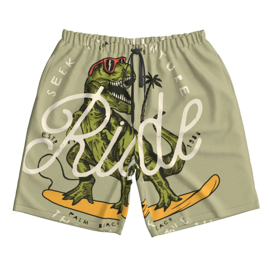 Vintage Hawaiian Casual Summer Beach Shorts with Pockets Z4885