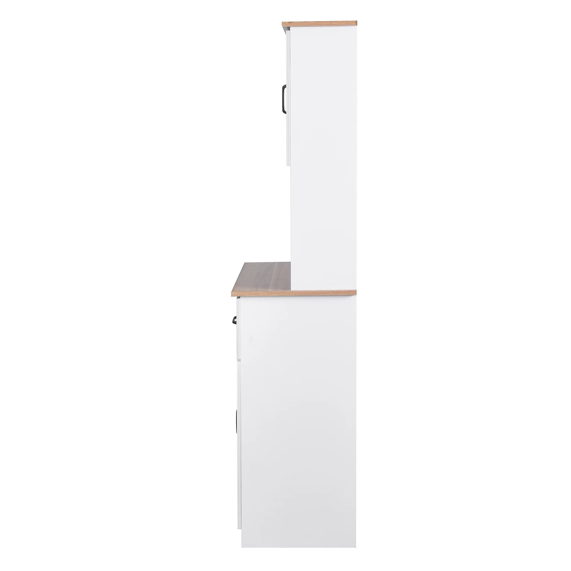 White Tall Wooden Kitchen Cabinet with 2 Drawers Y72880