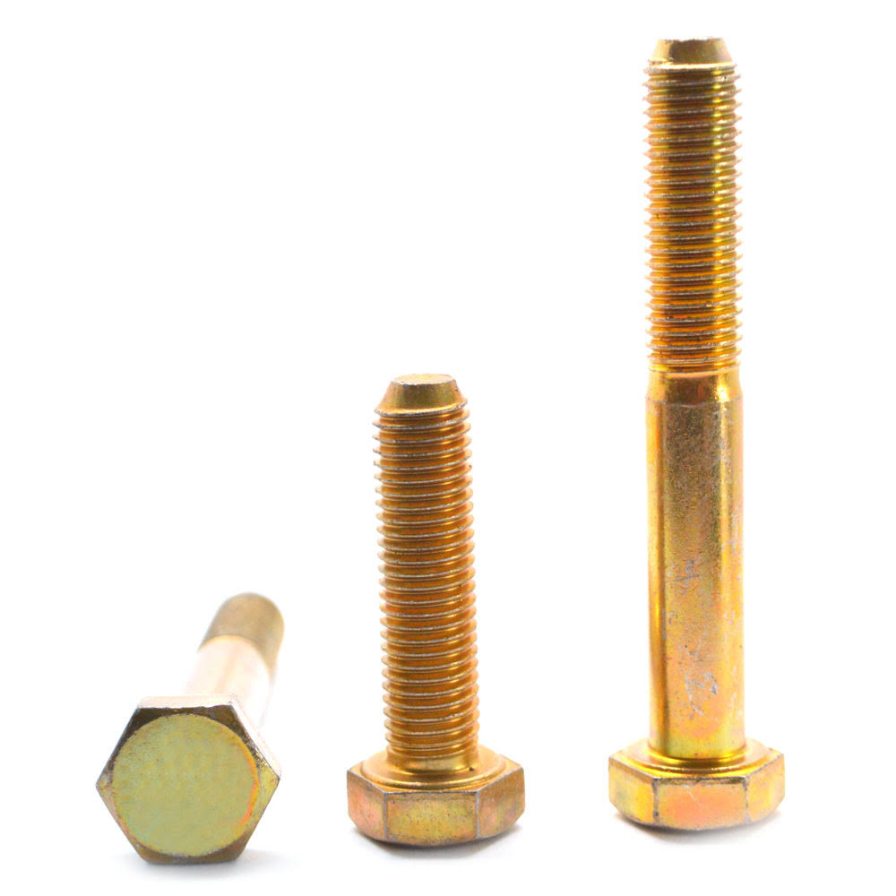 22 x 8x22 (PT) Coarse Thread Grade 8 Hex Cap Screw Alloy Steel Yellow Zinc Plated F11727