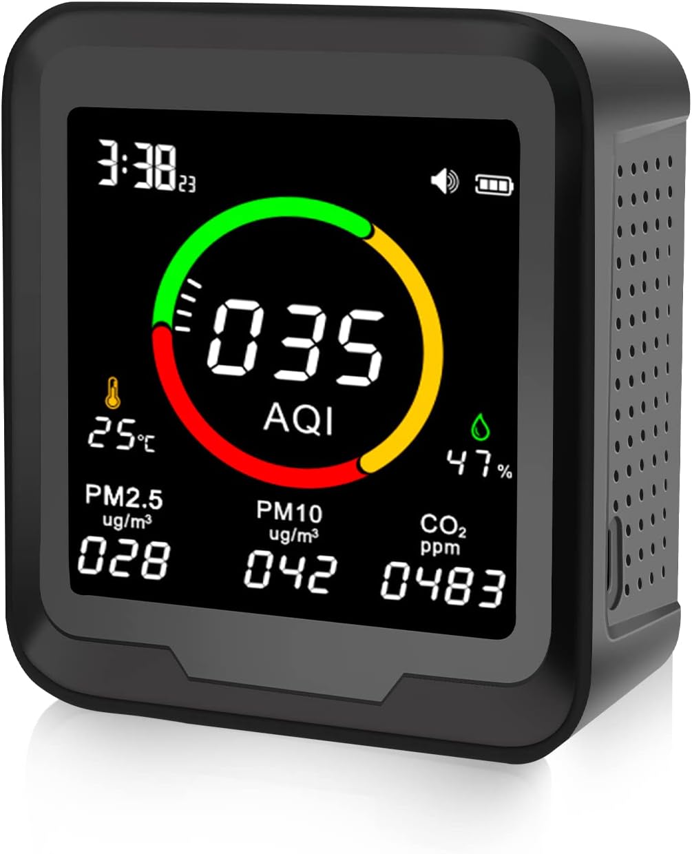 CO2 Monitor Temperature Humidity Detector 400-5000 PPM K65847