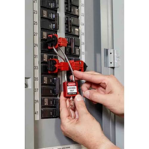 8x22 Compact Cable Padlock Red O851